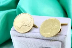 Outlet Pamono Queen Victoria Gold Half Pound Cufflinks, Set of 2