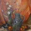 Hot Pamono R. Blumad, Still Life with Flowers and Fruit, Late 20th Century, Oil on Canvas