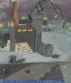 Pamono R. McNair, Shipyard, Possibly the Clyde, 1957, Gouache> Work On Paper
