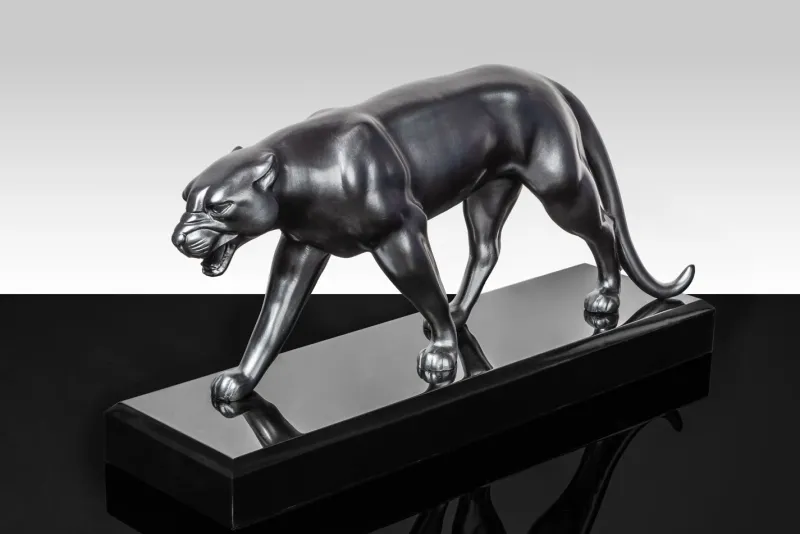 Pamono R. Rochard, Panther Sculpture, 1920s, Metal> Art Deco