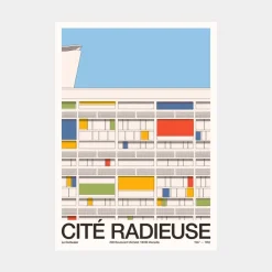 Discount Pamono Radiant City I Cité Radieuse I Le Corbusier Poster by Florent Bodart