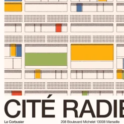 Discount Pamono Radiant City I Cité Radieuse I Le Corbusier Poster by Florent Bodart