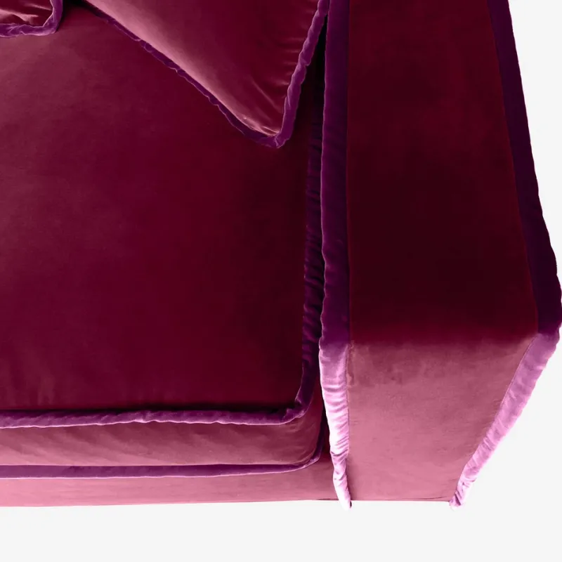 Hot Pamono Rafaella Chaise Sofa in Burgundy Velvet with Purple Trim from Biosofa