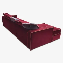 Hot Pamono Rafaella Chaise Sofa in Burgundy Velvet with Purple Trim from Biosofa