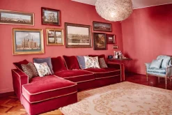 Best Pamono Rafaella Chaise Sofa in Red and Rusty Velvet from Biosofa