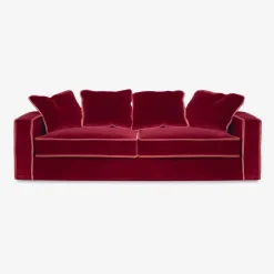 New Pamono Rafaella Sofa in Red & Rusty Velvet by Biosofa