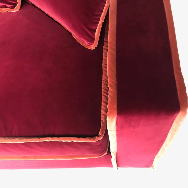 New Pamono Rafaella Sofa in Red & Rusty Velvet by Biosofa