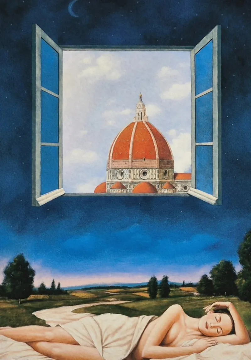 Pamono Rafal Olbinski, Appetite for a Credible Ideal, 2024, Giclée Print> Surrealist|Prints & Multiples
