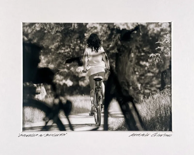 Clearance Pamono Raffaele Celentano, Monella on a Bicycle, Fine Art Photograph