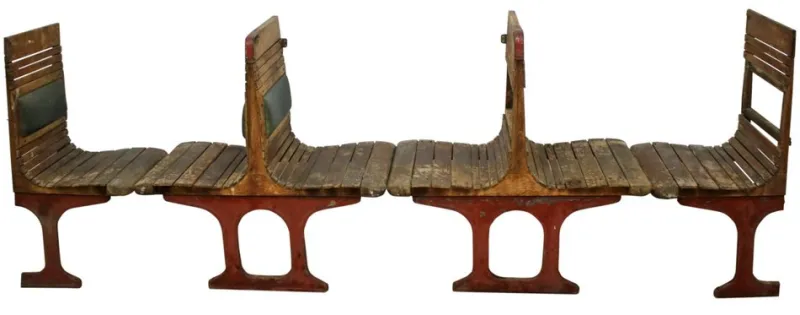 Pamono Railway Wagon Seats, 1935, Set of 4> Benches