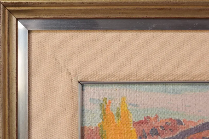 Pamono Raimon Roca Ricart, Autumnal Trees with Golden Light in Martinet, Oil on Canvas, Framed> Impressionist