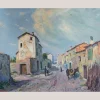 Pamono Ramon Trulls Pons, Impressionist Caserras Village Street Scene, Oil Painting> Impressionist