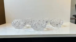 Hot Pamono Raspberry Glass Candleholders by Anne Nilsson for Orrefors, Set of 5