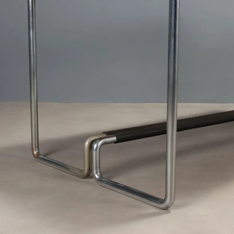 Sale Pamono Rationalist Style Chromed Metal Desk with Lacquered Wood Top, 1960s