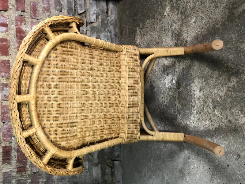 Pamono Rattan & Bamboo Rocking Chair, 1980> Rocking Chairs