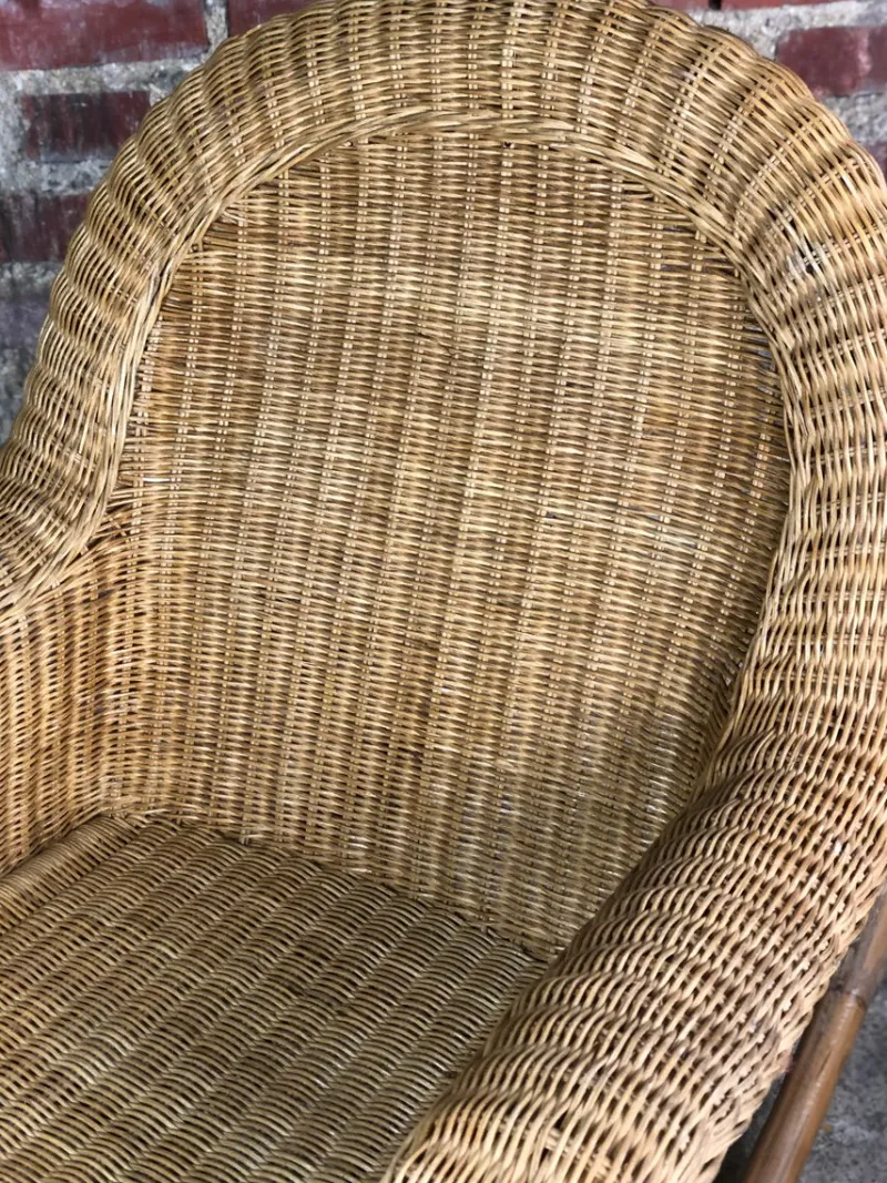 Pamono Rattan & Bamboo Rocking Chair, 1980> Rocking Chairs