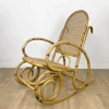 Pamono Rattan and Cane Rocking Chair, 1970s