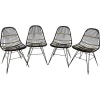 Pamono Rattan and Metal Chairs, 1960s, Set of 4> Garden Seating