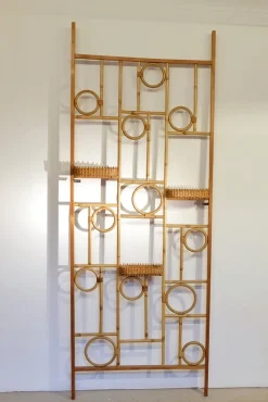 Clearance Pamono Rattan and Wood Screen