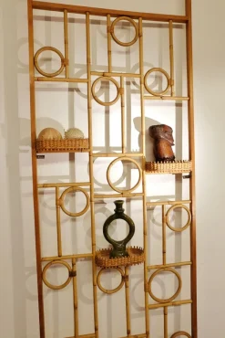 Clearance Pamono Rattan and Wood Screen