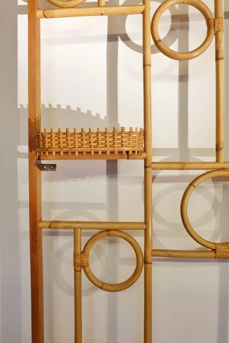 Clearance Pamono Rattan and Wood Screen