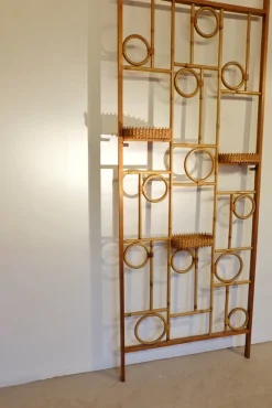 Clearance Pamono Rattan and Wood Screen