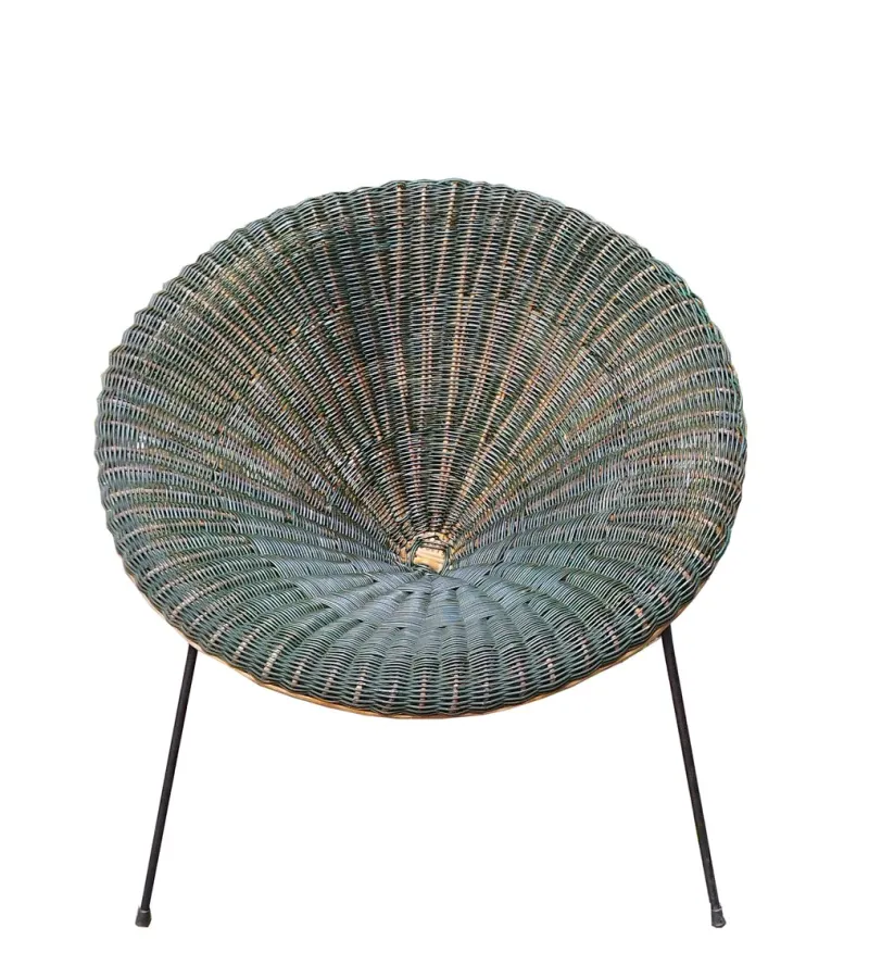 Pamono Rattan Armchairs and Coffee Table by Roberto Mango, Italy 1960s, Set of 3> Garden Seating