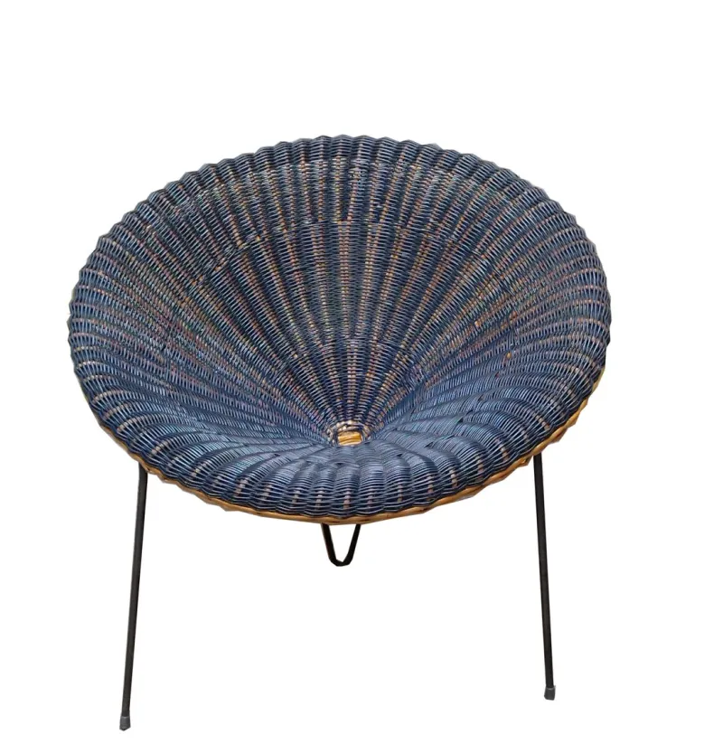 Pamono Rattan Armchairs and Coffee Table by Roberto Mango, Italy 1960s, Set of 3> Garden Seating
