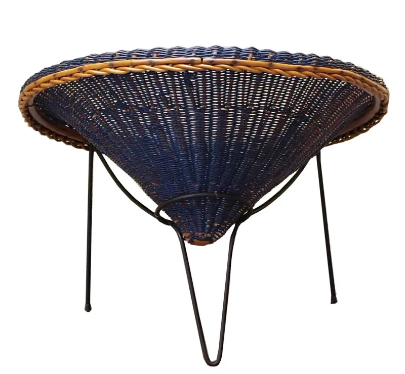 Pamono Rattan Armchairs and Coffee Table by Roberto Mango, Italy 1960s, Set of 3> Garden Seating