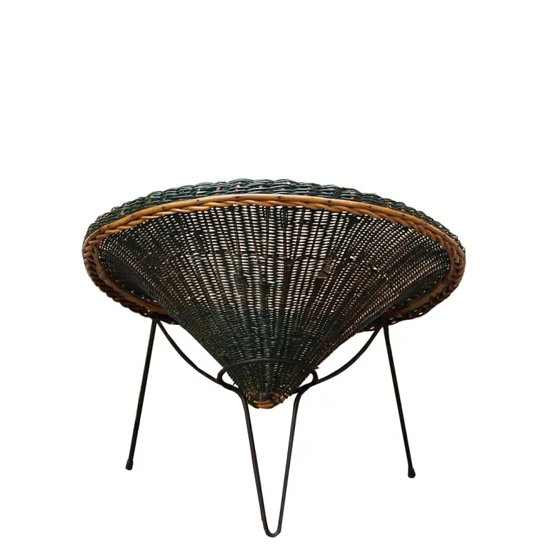 Pamono Rattan Armchairs and Coffee Table by Roberto Mango, Italy 1960s, Set of 3> Garden Seating
