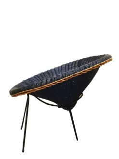 Pamono Rattan Armchairs and Coffee Table by Roberto Mango, Italy 1960s, Set of 3><noscript><img width=