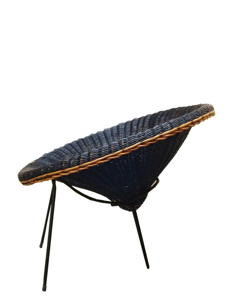 Pamono Rattan Armchairs and Coffee Table by Roberto Mango, Italy 1960s, Set of 3> Garden Seating