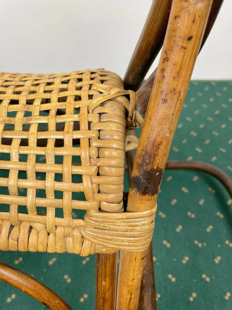Pamono Rattan Bamboo & Wicker Rocking Horse Toy, Italy, 1960> Rocking Chairs