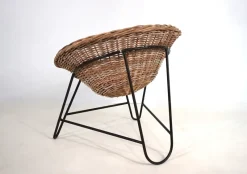 Pamono Rattan Basket Pod Lounge Chair, 1960> Garden Seating