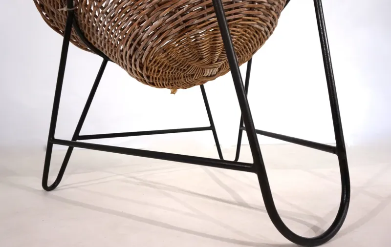 Pamono Rattan Basket Pod Lounge Chair, 1960> Garden Seating
