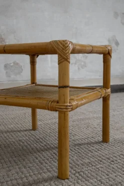 Pamono Rattan Bedside Tables by Dal Vera, 1970s, Set of 2><noscript><img width=