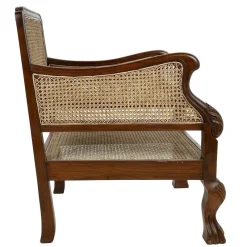 Pamono Rattan Bench & Armchairs, Set of 3><noscript><img width=