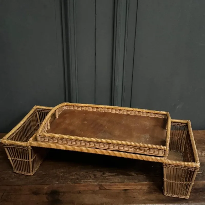 New Pamono Rattan Breakfast Tray, 1960s
