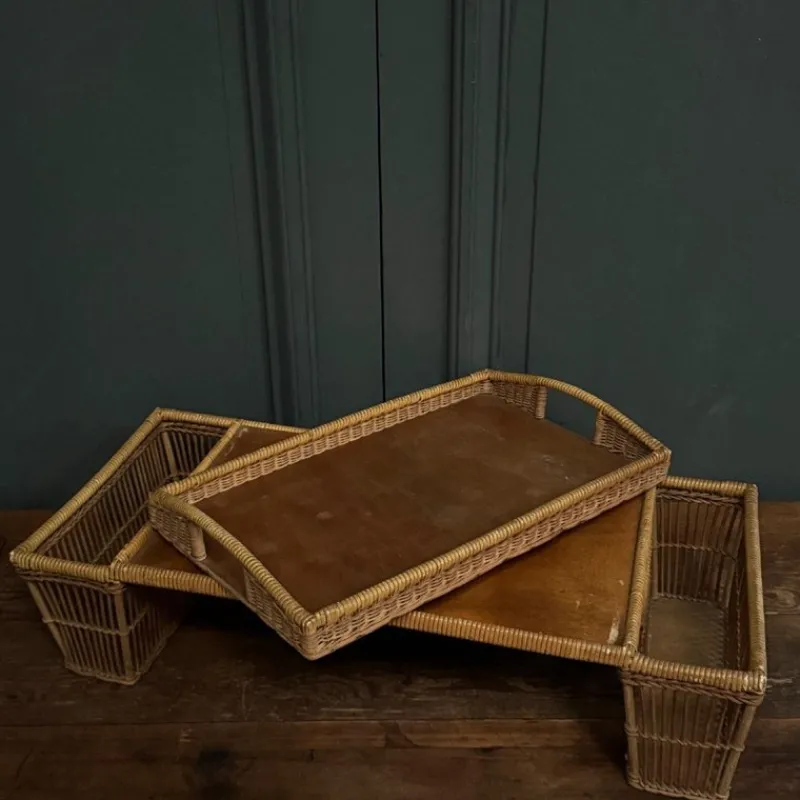 New Pamono Rattan Breakfast Tray, 1960s