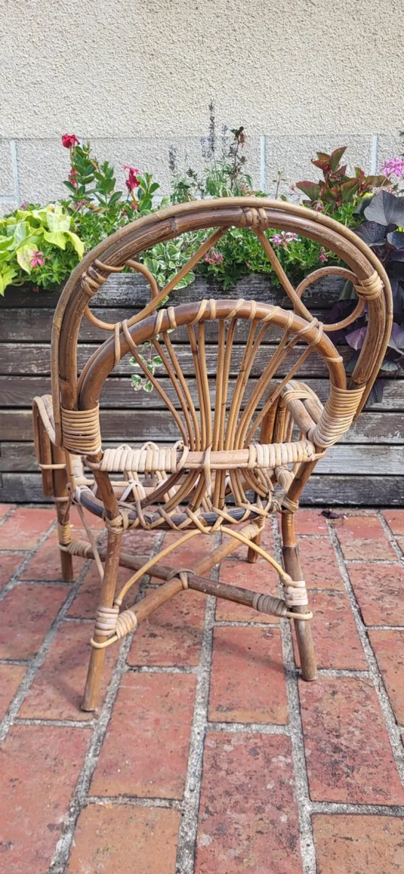 Clearance Pamono Rattan Children's Armchair, 1960s