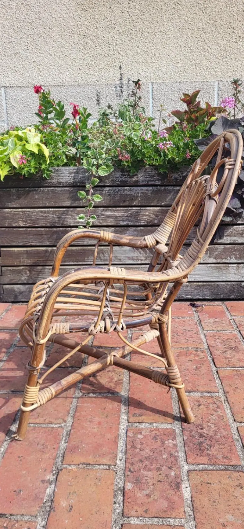Clearance Pamono Rattan Children's Armchair, 1960s