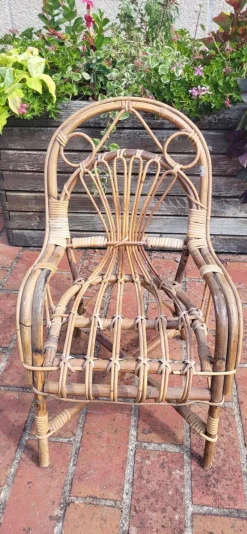 Clearance Pamono Rattan Children's Armchair, 1960s
