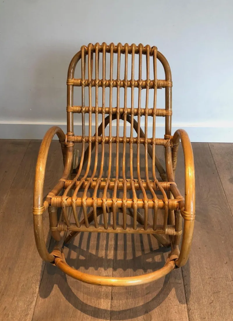 New Pamono Rattan Children's Rocking Chair, 1970s
