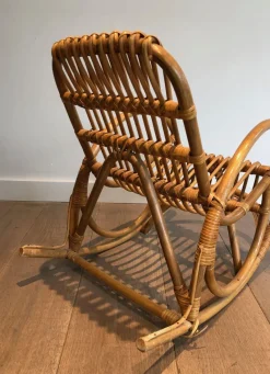 New Pamono Rattan Children's Rocking Chair, 1970s