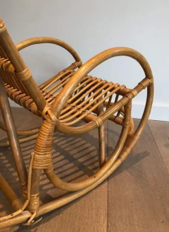 New Pamono Rattan Children's Rocking Chair, 1970s
