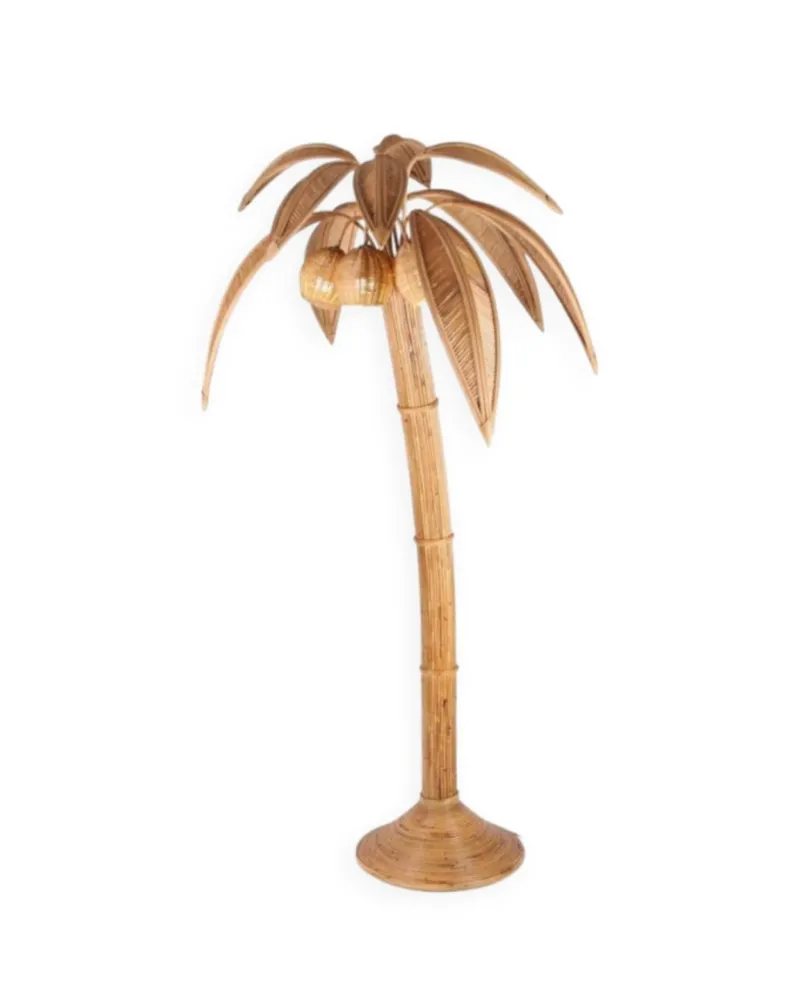 Outlet Pamono Rattan Coconut Floor Lamp, 1990s