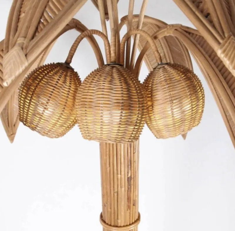 Outlet Pamono Rattan Coconut Floor Lamp, 1990s