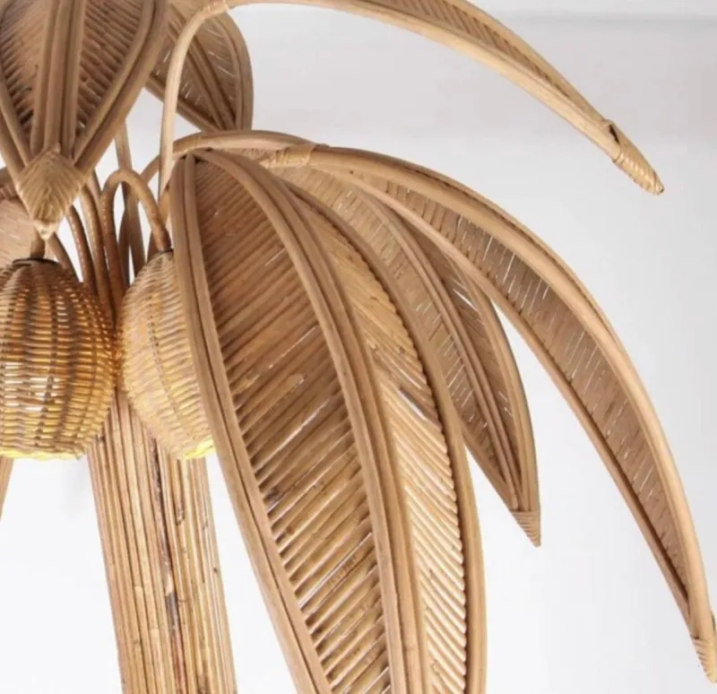 Outlet Pamono Rattan Coconut Floor Lamp, 1990s