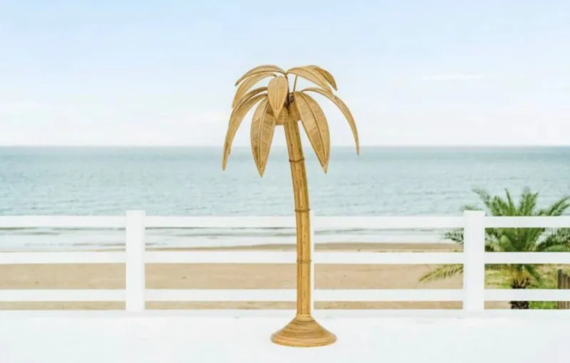 Outlet Pamono Rattan Coconut Floor Lamp, 1990s