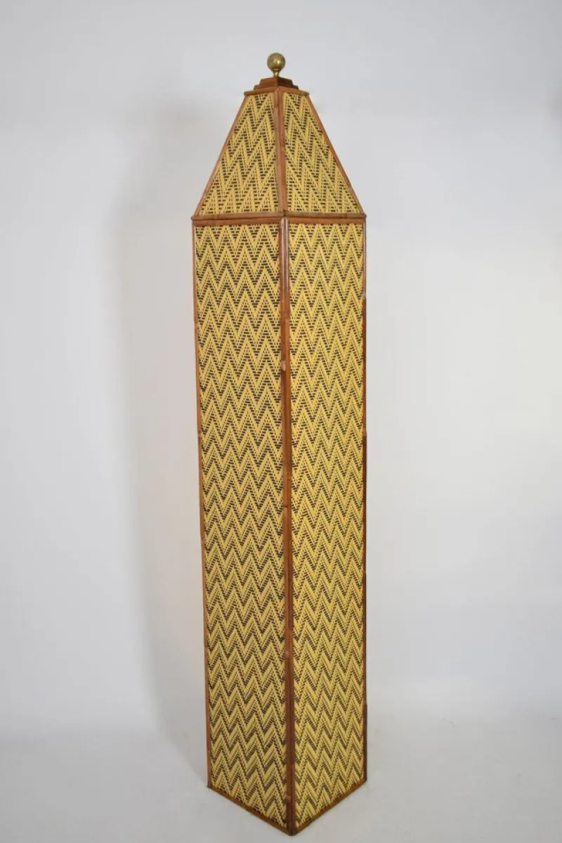 Pamono Rattan Columns, 1970s, Set of 2> Pedestals And Columns